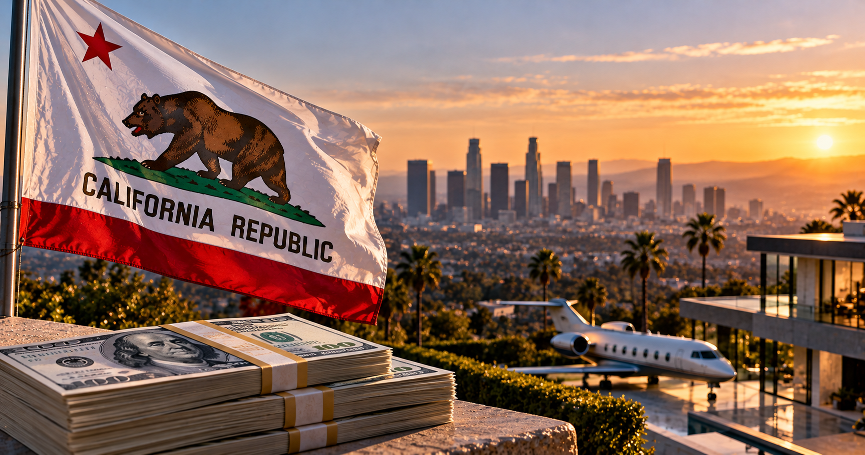 Illustration for "California wealth tax chances low"