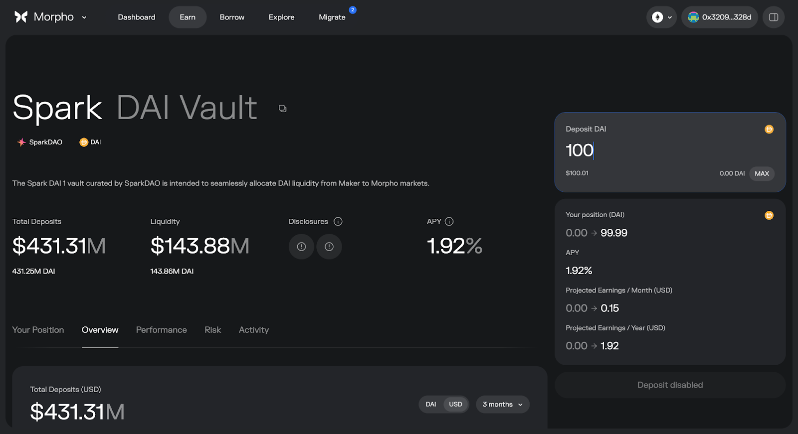 inside the morpho vault view