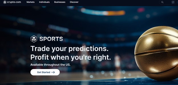 Crypto.com promotes sports trades as investments.
