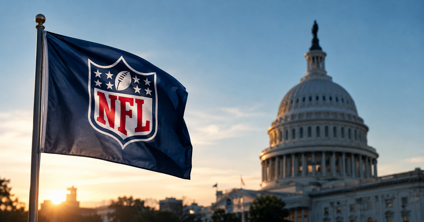 nfl flag in front of government building
